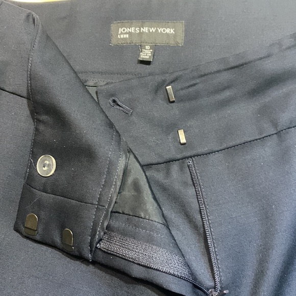 SALE!! Cuffed high rise trousers long blue black JNY - Picture 3 of 10